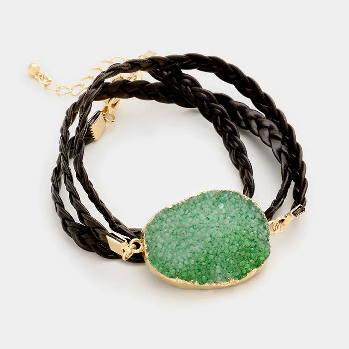 Raw Druzy Slice Bracelet by iLLASPARKZ