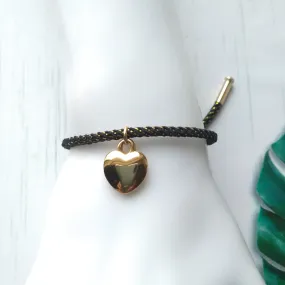 2 Heart Metallic Cord Slider Olivia Slider Bracelet