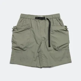 3D Pocketed Belted Shorts Olive