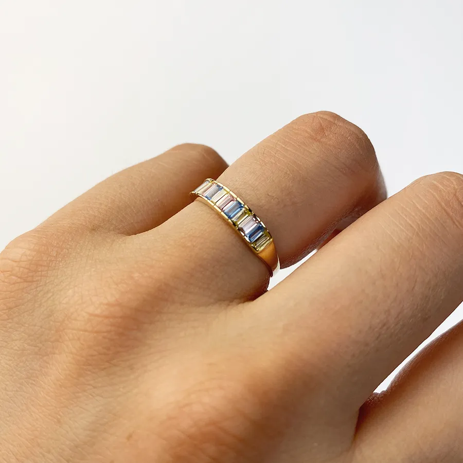 Baguette Gold Ring 3mm