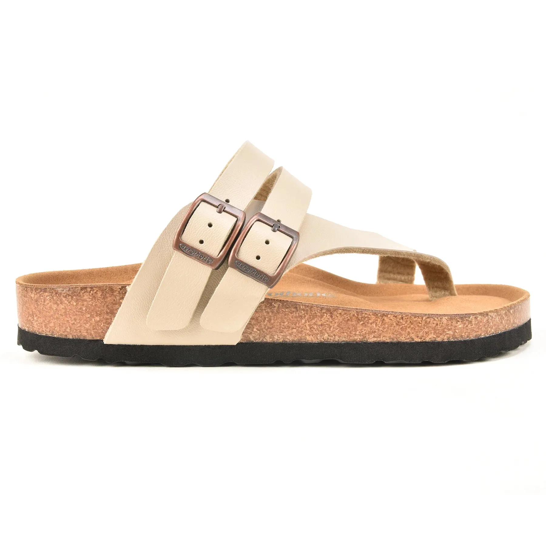 Comfort Slides in Cream with Split Toe by Aerothotic Kaizen