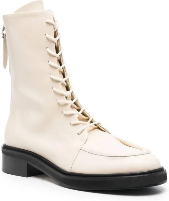 Neutrals Aeyde combat boots with low heel