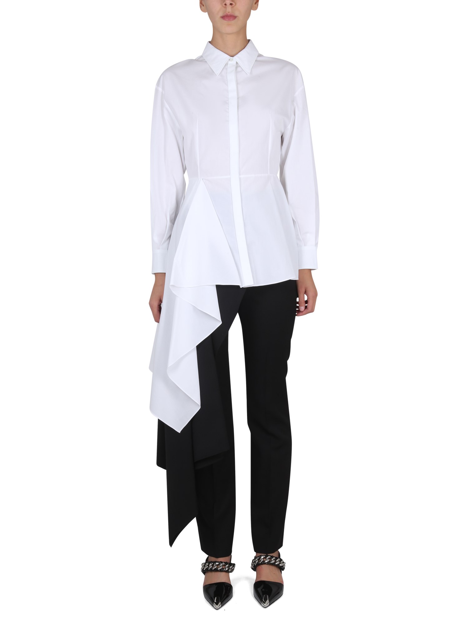 McQueen Asymmetric Poplin Shirt