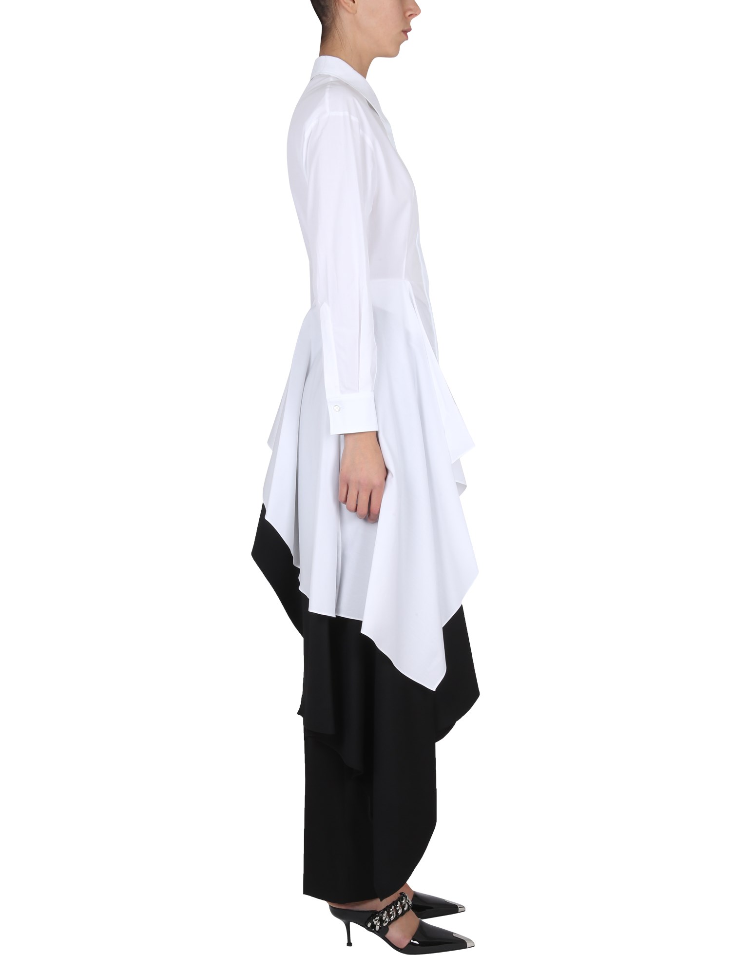 McQueen Asymmetric Poplin Shirt