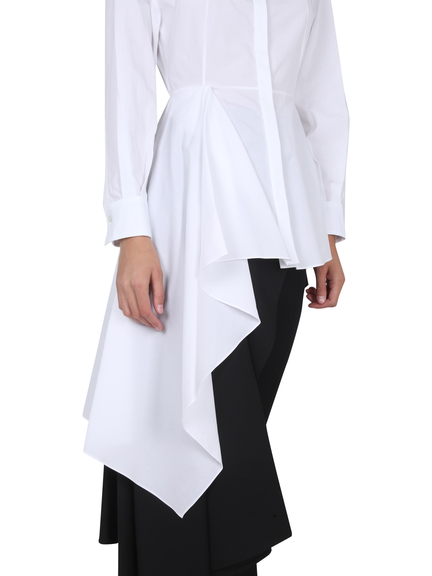 McQueen Asymmetric Poplin Shirt