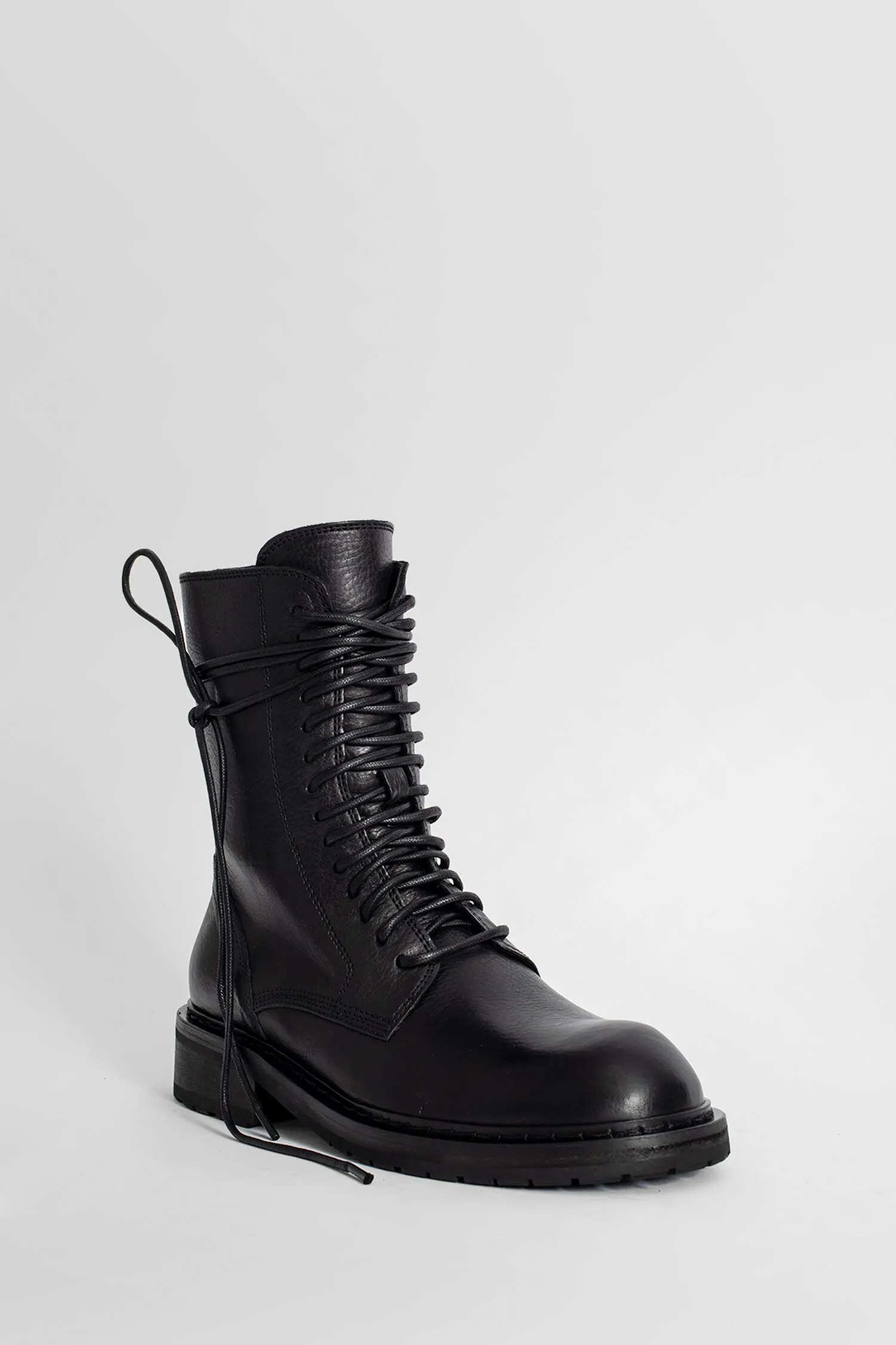 ann demeulemeester combat boots with laced-up design