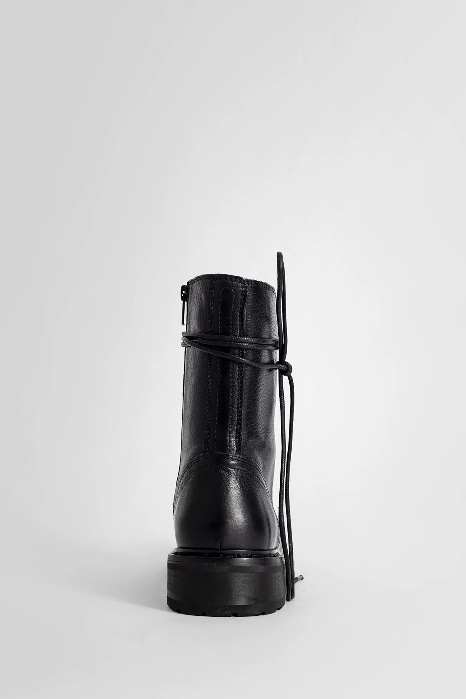 ann demeulemeester combat boots with laced-up design