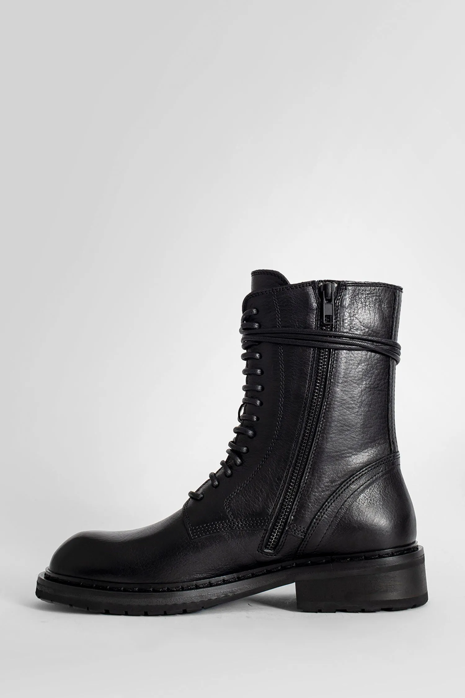 ann demeulemeester combat boots with laced-up design