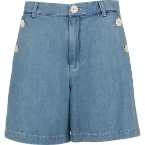 Casper Denim Shorts with High Rise and Raw Hem