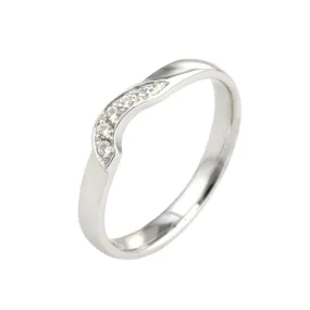 Unique Asymmetric Diamond Wedding Band