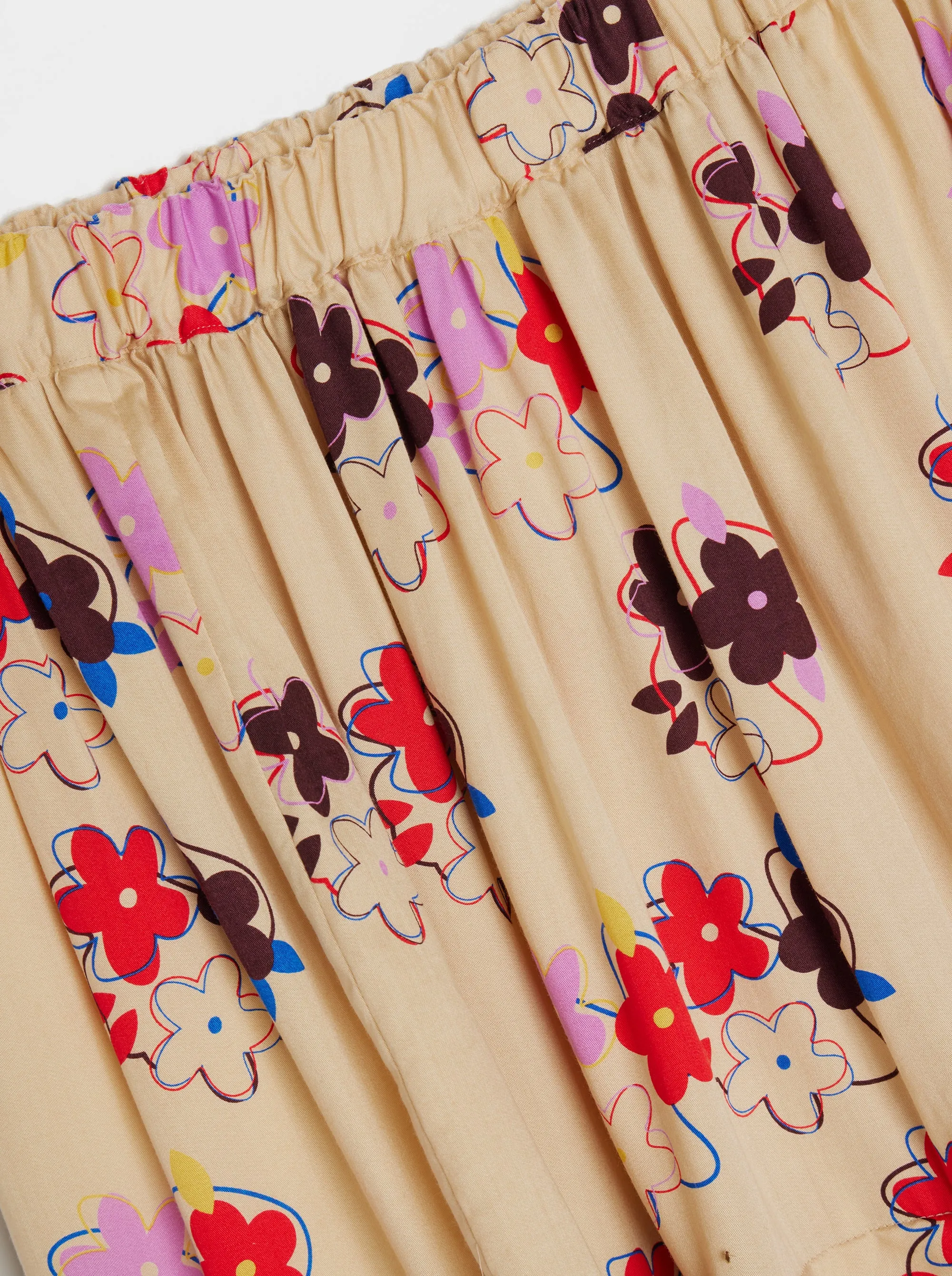 Flower Pattern Layered Skirt