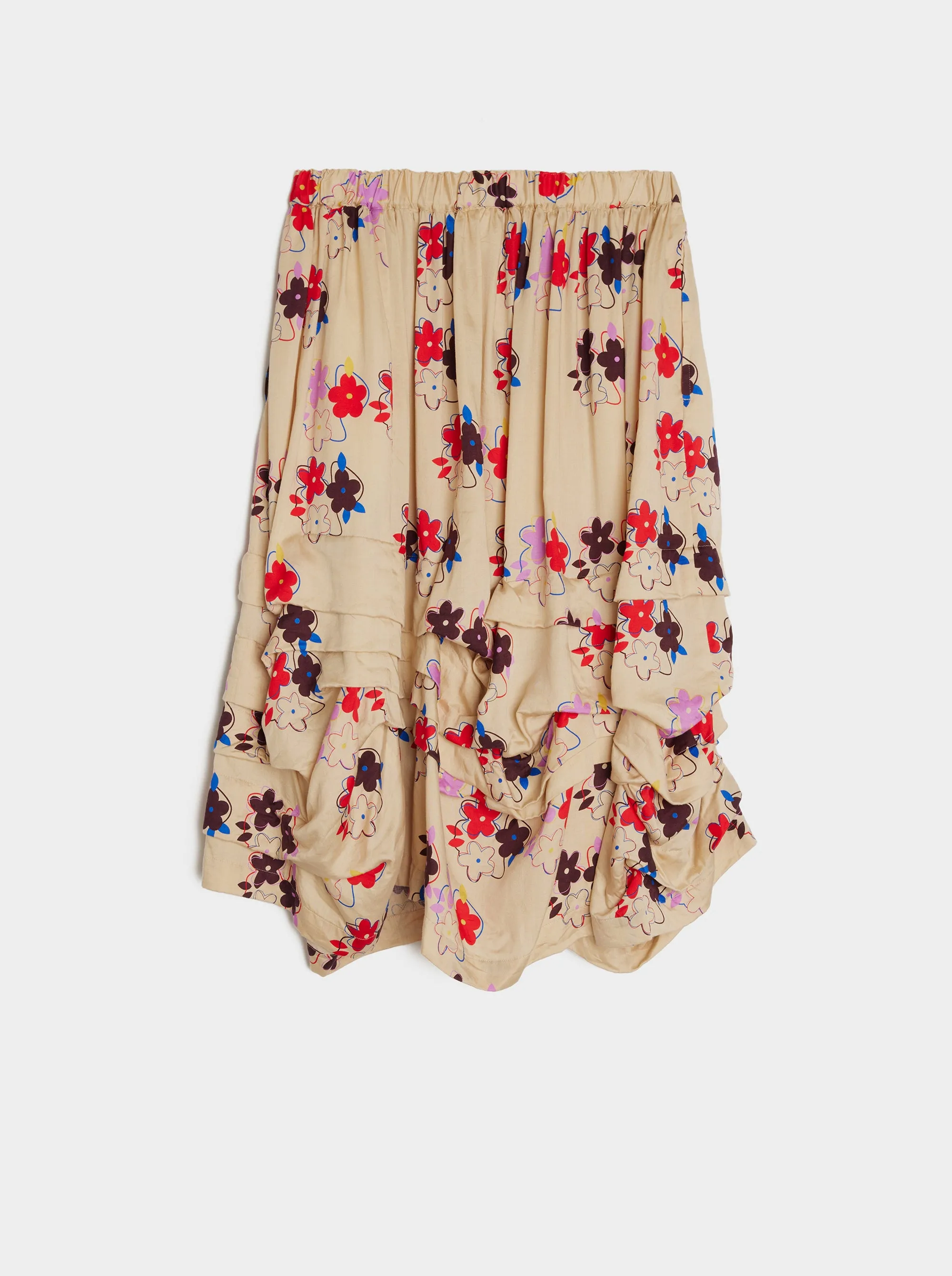 Flower Pattern Layered Skirt