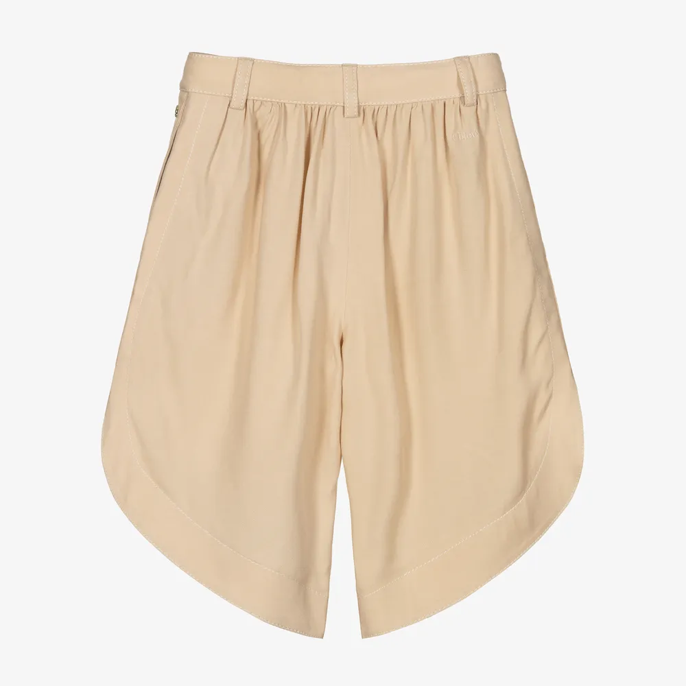 Beige tulip-shaped culottes for girls