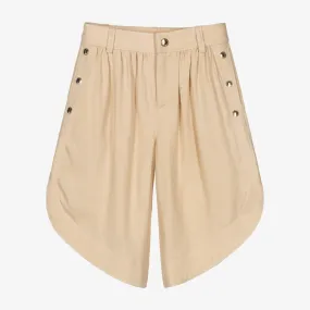 Beige tulip-shaped culottes for girls