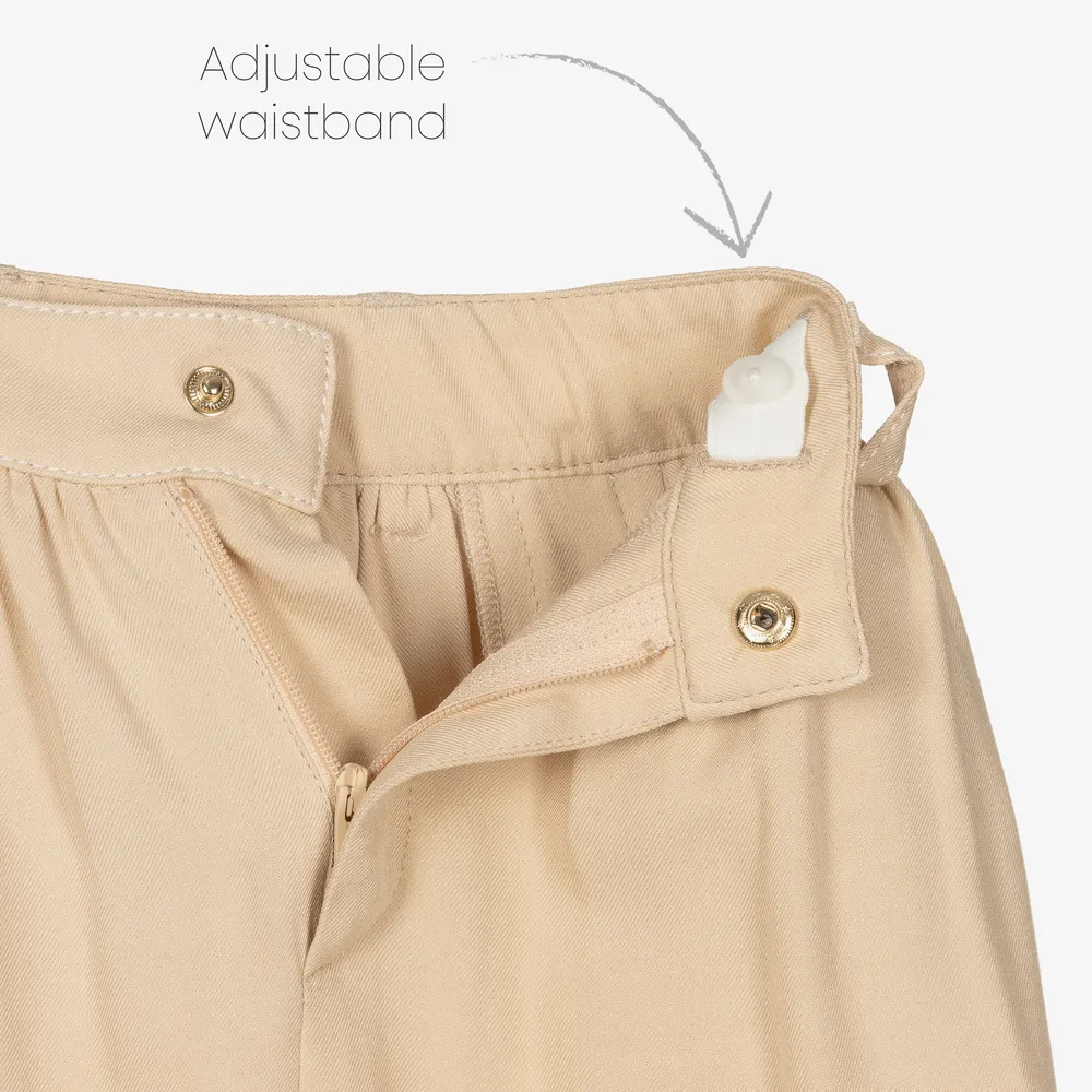 Beige tulip-shaped culottes for girls