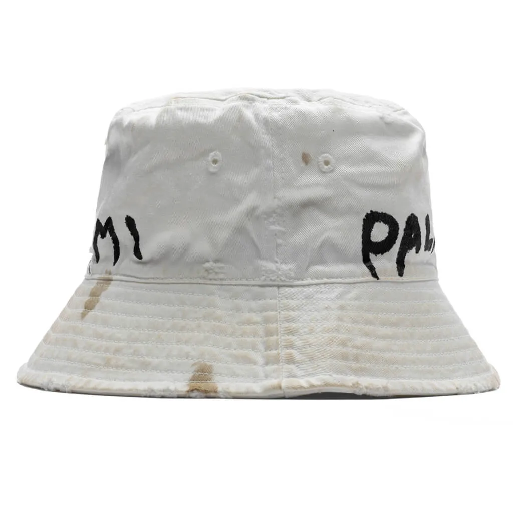 Beige/Black Bucket Hat with Seasonal Logo