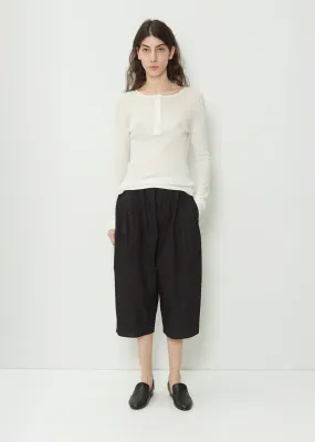 Black cotton culottes with gathers