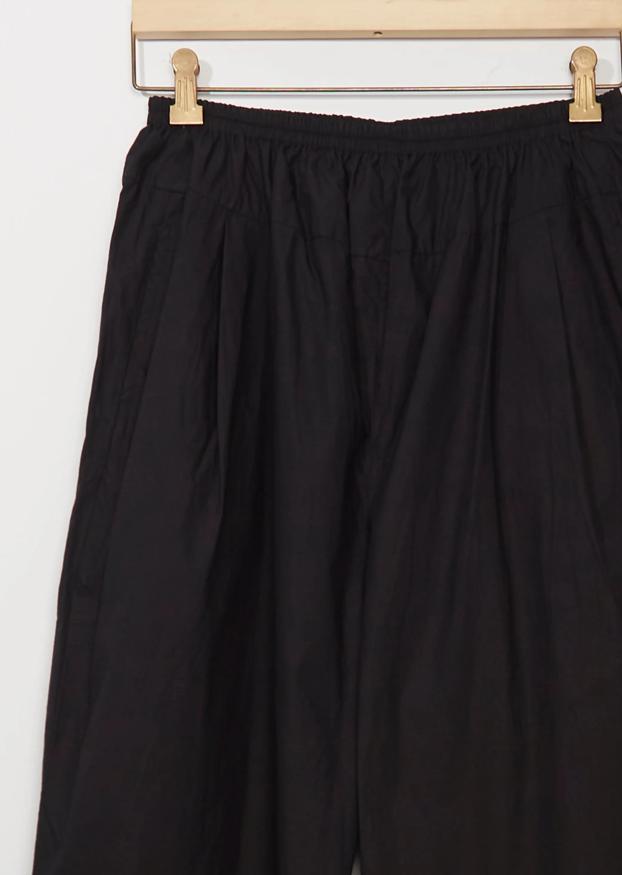 Black cotton culottes with gathers