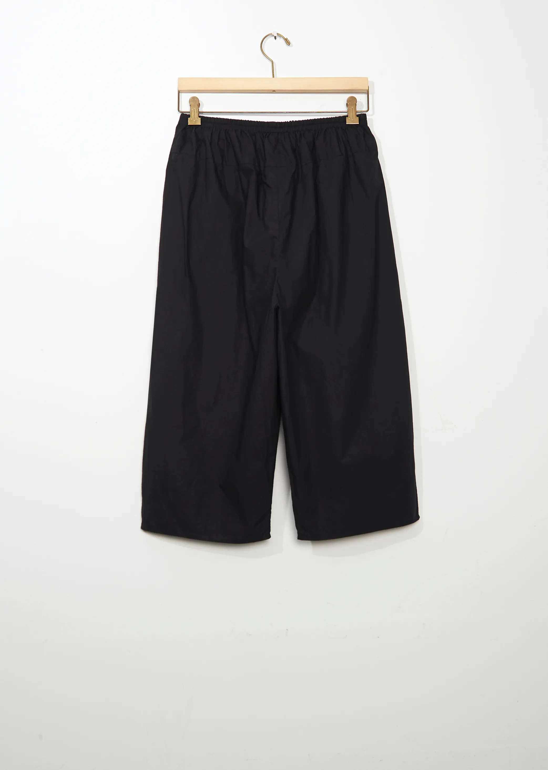 Black cotton culottes with gathers