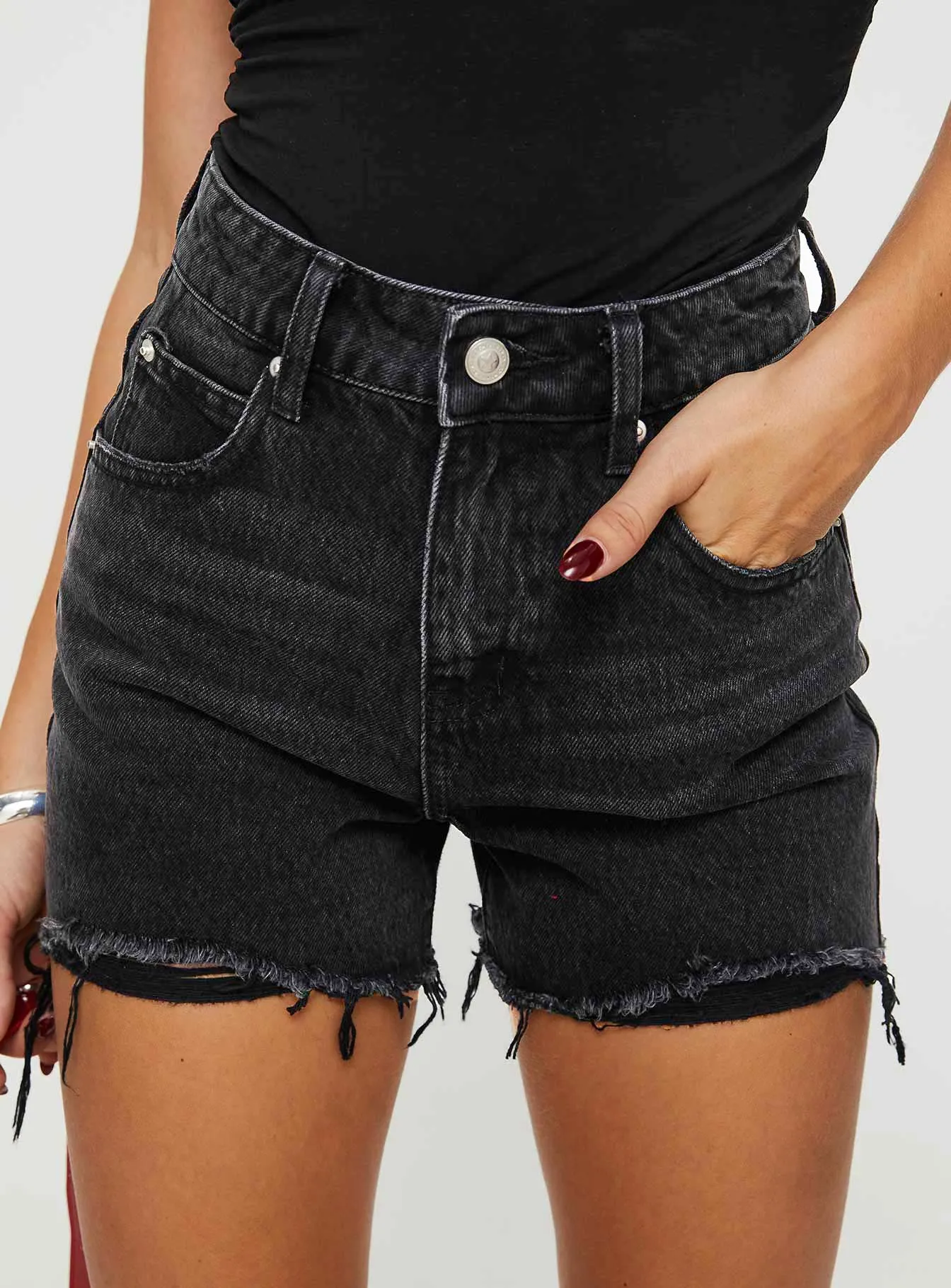 Black Denim Shorts