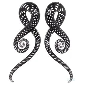 Black Fishnet Glass Squids