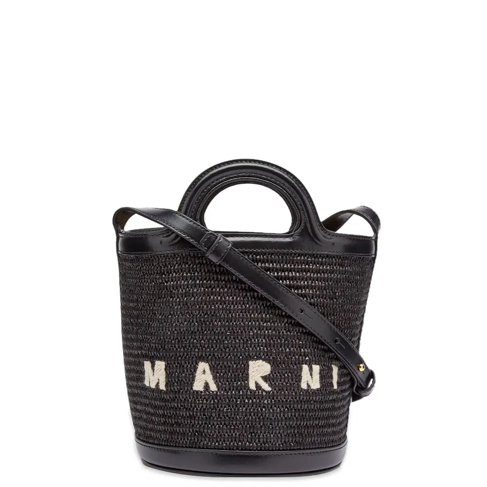 Black Mini Logo Bucket Bag by Marni