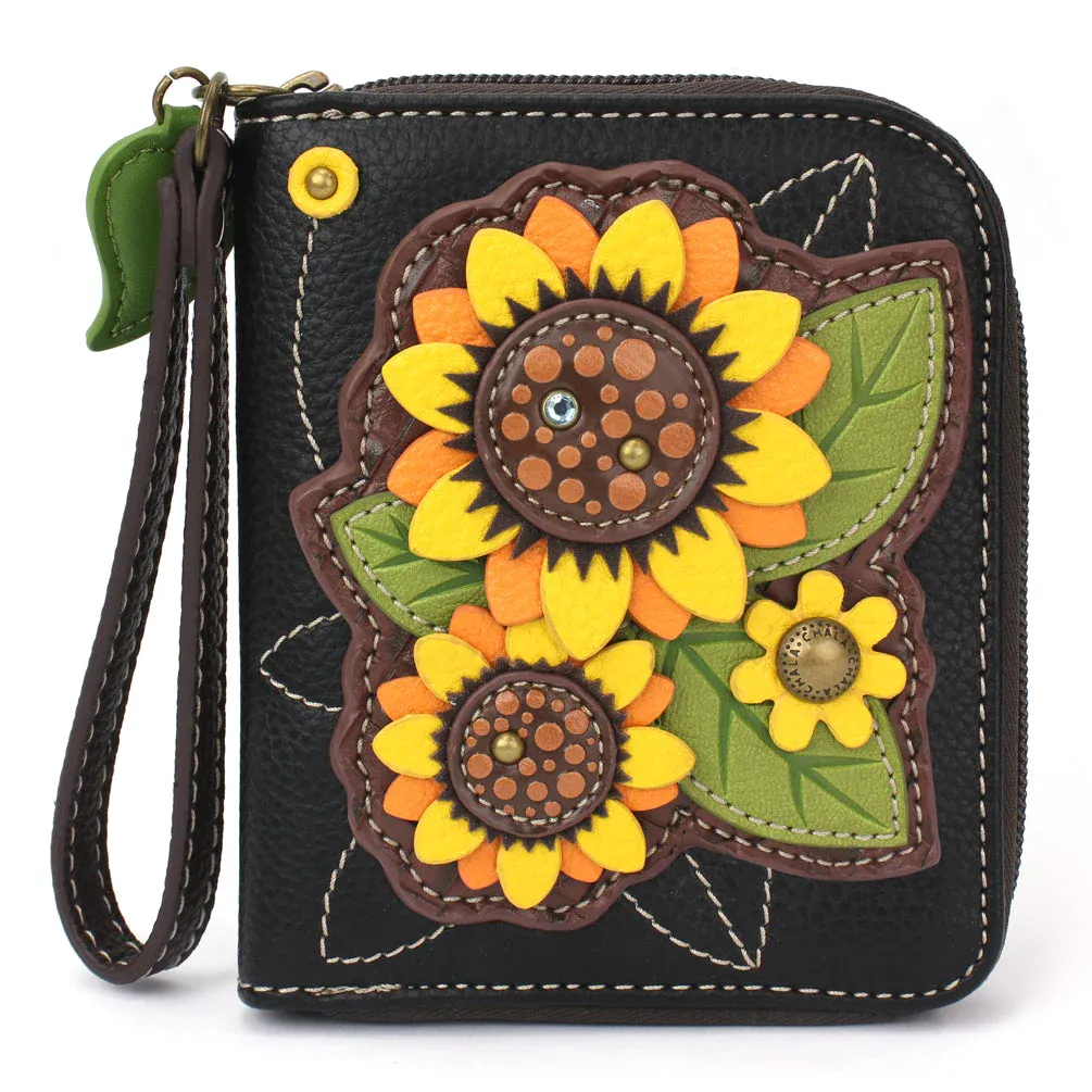 Black Zip-Around Wallet by Sunflower Group