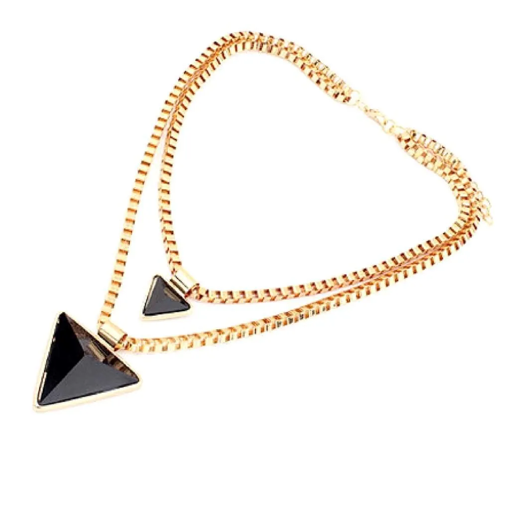 Layered Black Triangle Necklace