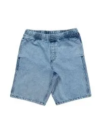 Cruiser Denim Shorts with Blue Flowers - Blue