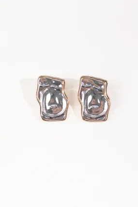 Bold Abstract Metallic Ear Studs