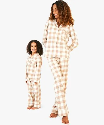 Boohoo Women's Flannel Trouser Pajamas Set