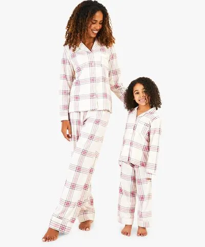 Boohoo Women's Pink Flannel Trouser Pajamas Set