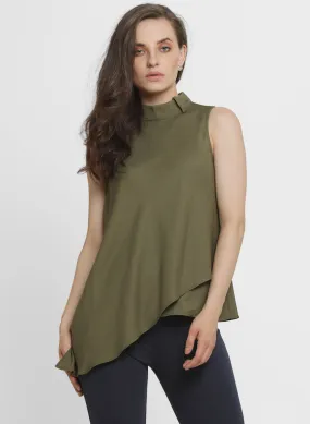 Asymmetric Panel Top with Clairpussy Bow