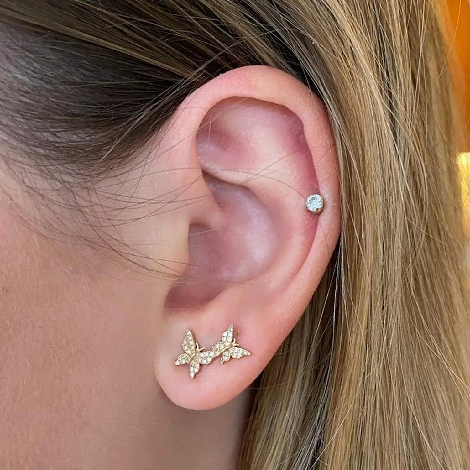 Asymmetric Butterfly Studs