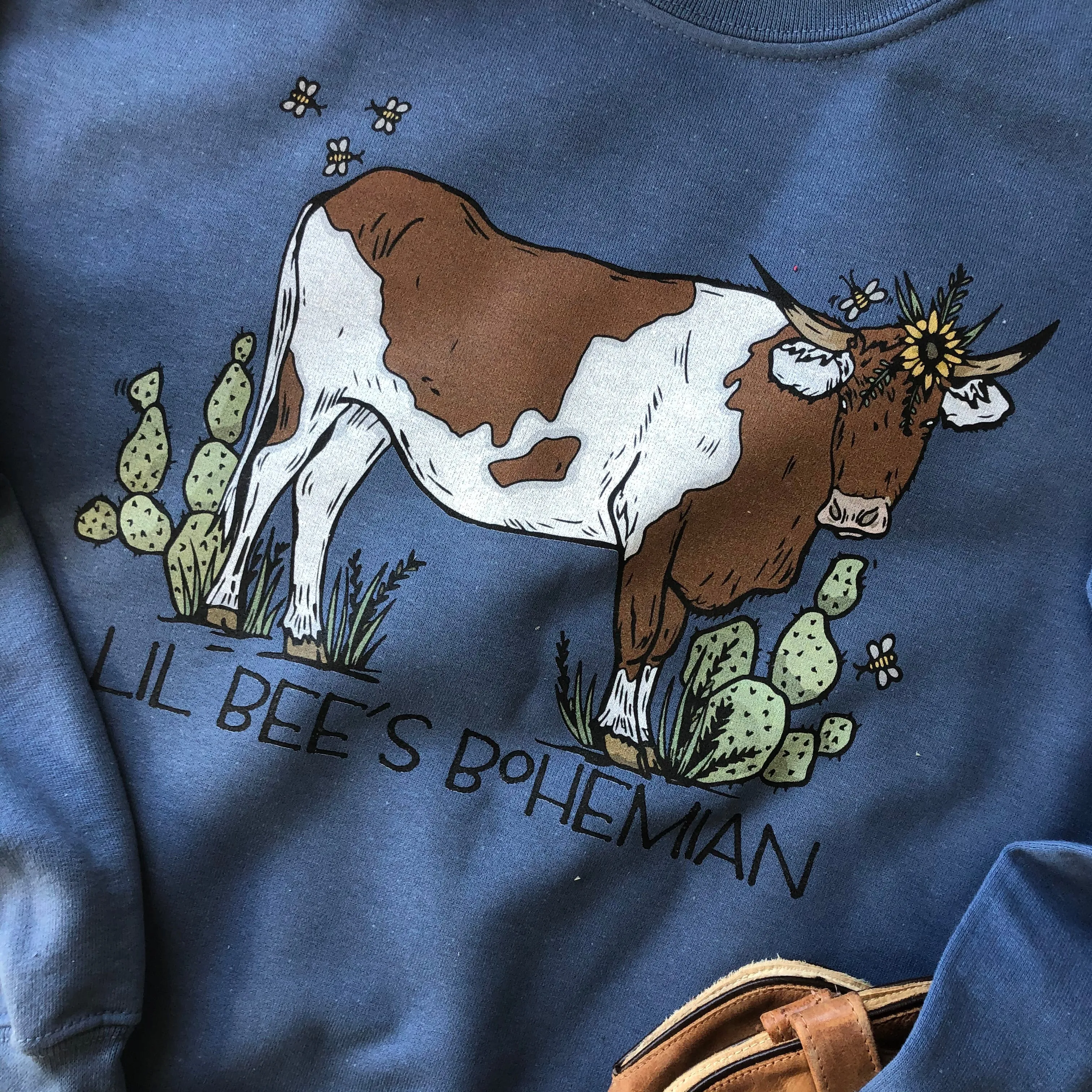 Brown & White Spotted Cow Cattle Call Sweatshirts