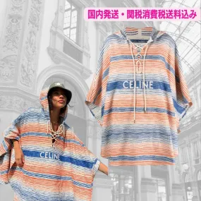 Cropped Striped Cotton Logo Tunics