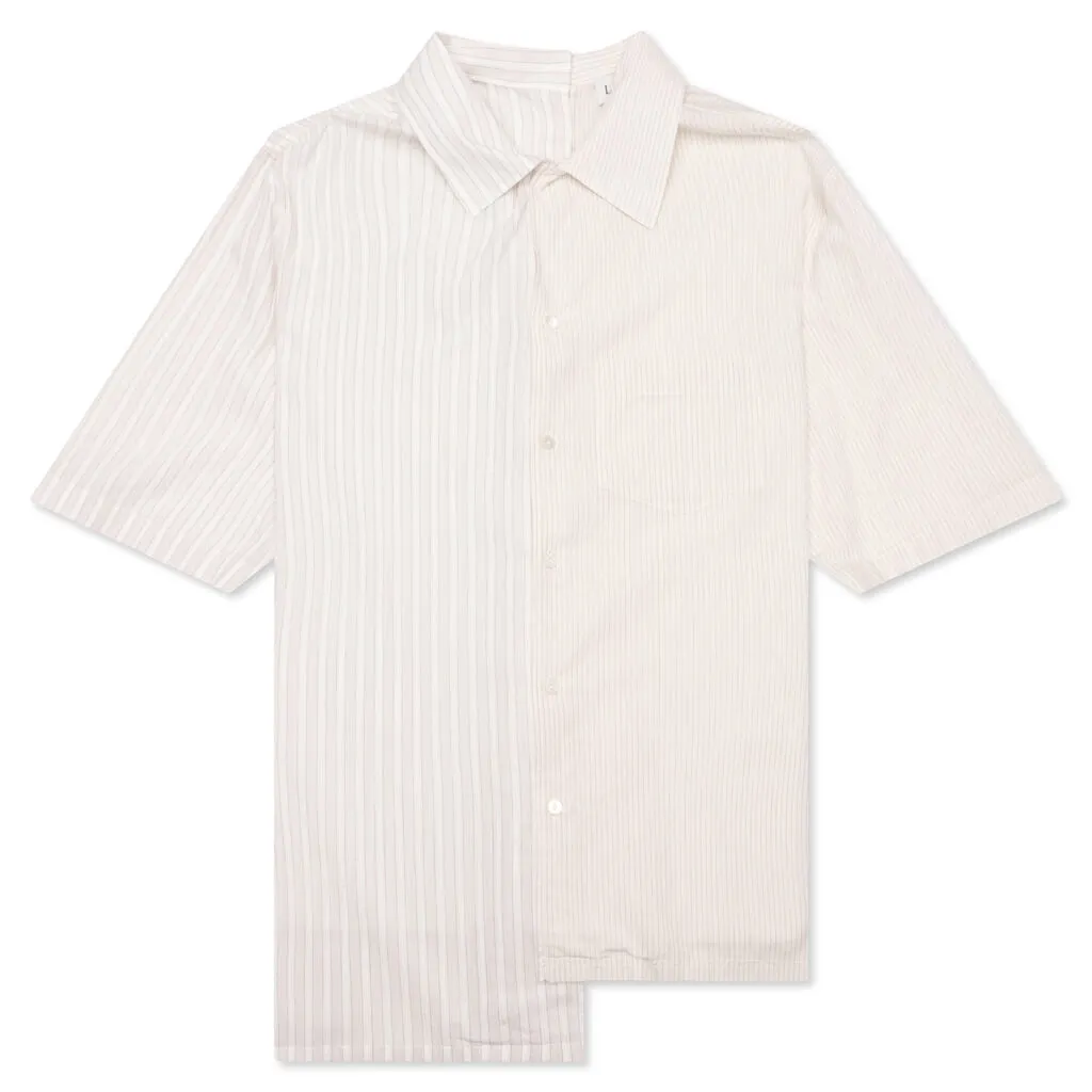 Chalk Asymetric Short Sleeves Shirt