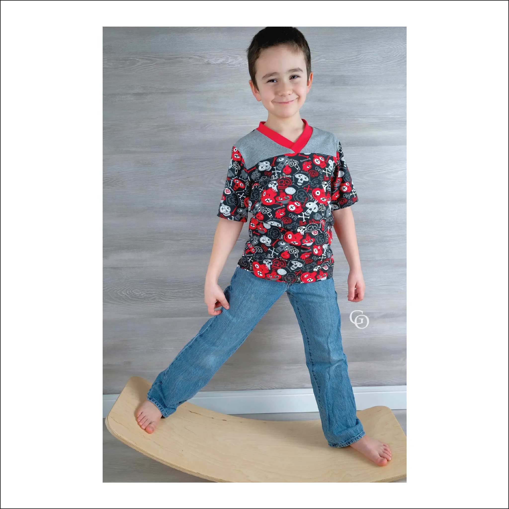 Child Football Jersey Tee Sewing Pattern for Kids 2T-16