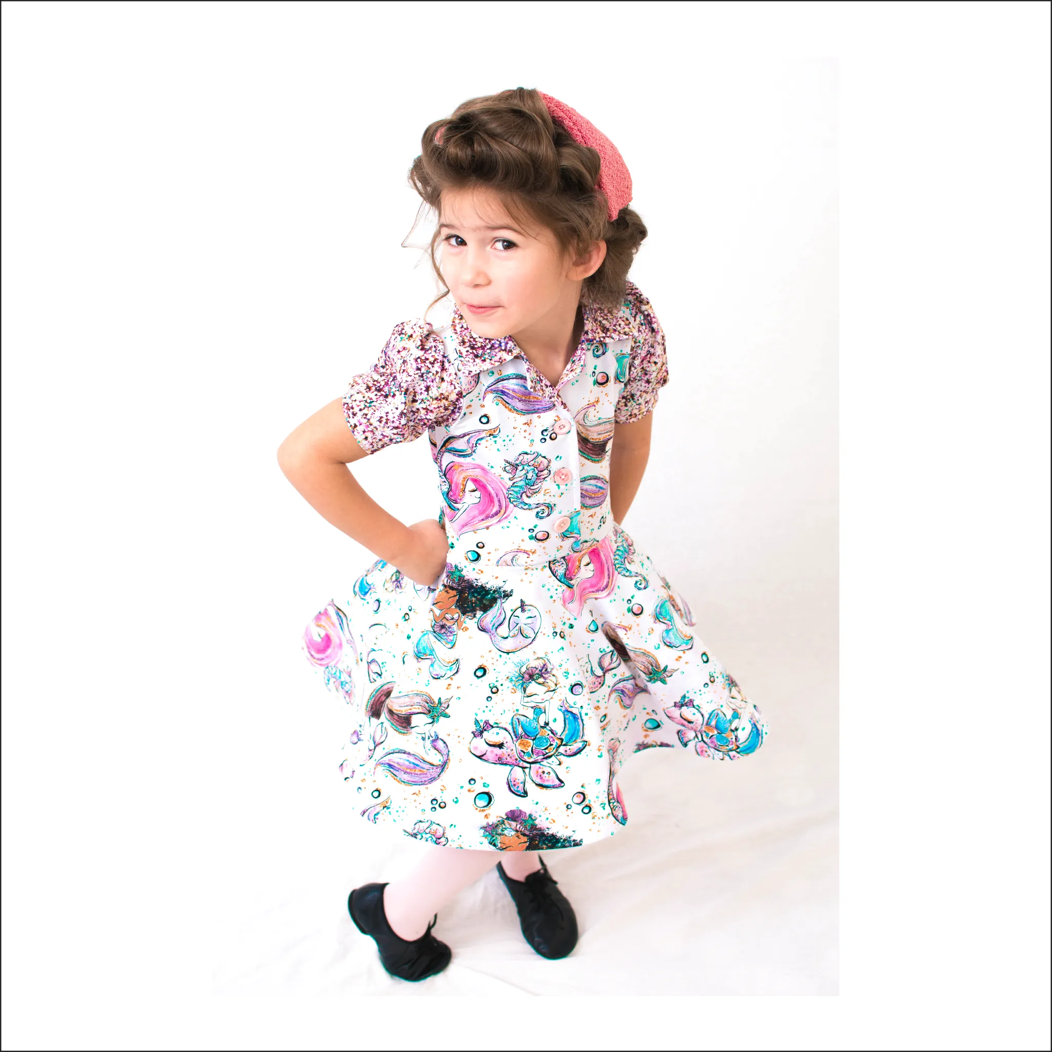 Child Sewing Pattern for Pacific Ave. Retro Collar Dress