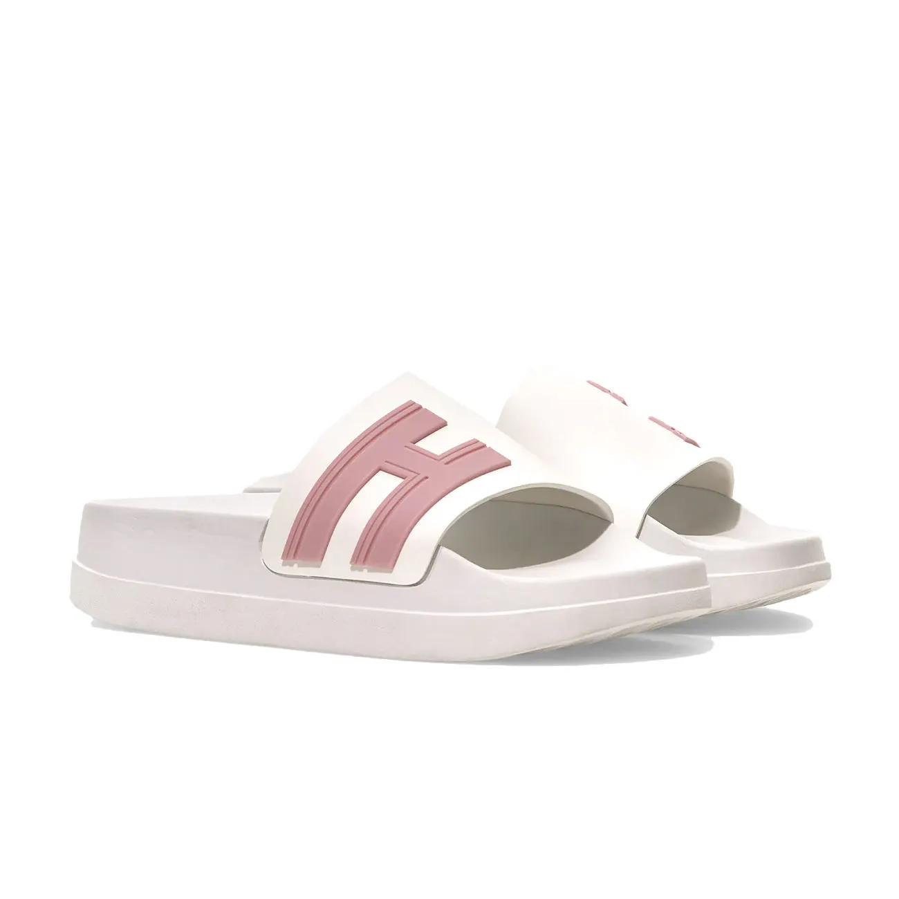 White Pink Women's 3R Recycled Rubber Slides