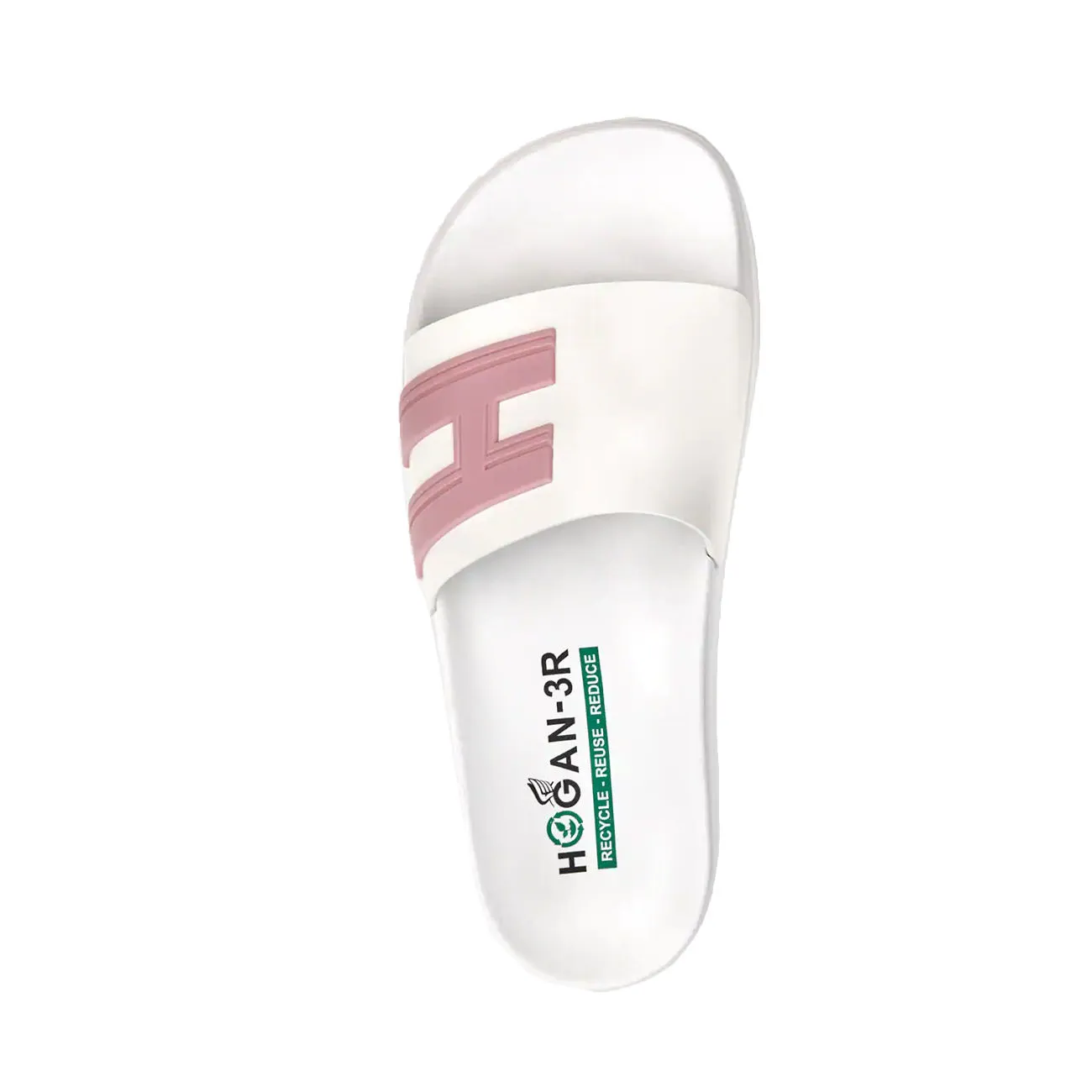 White Pink Women's 3R Recycled Rubber Slides