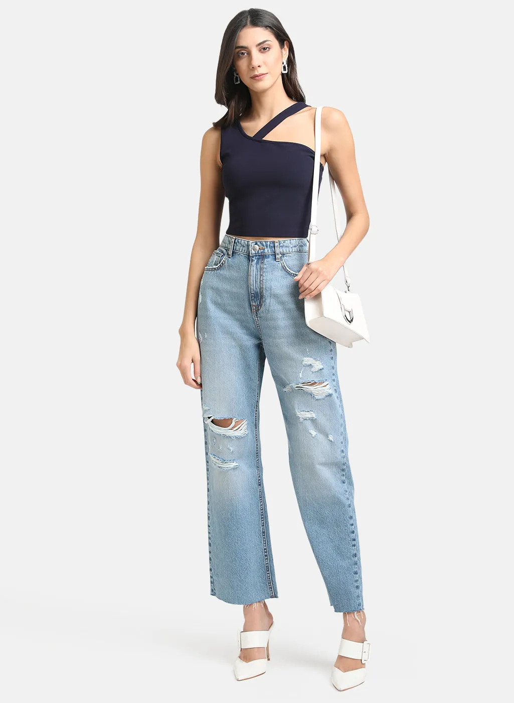 Asymmetric Strap Crop Top