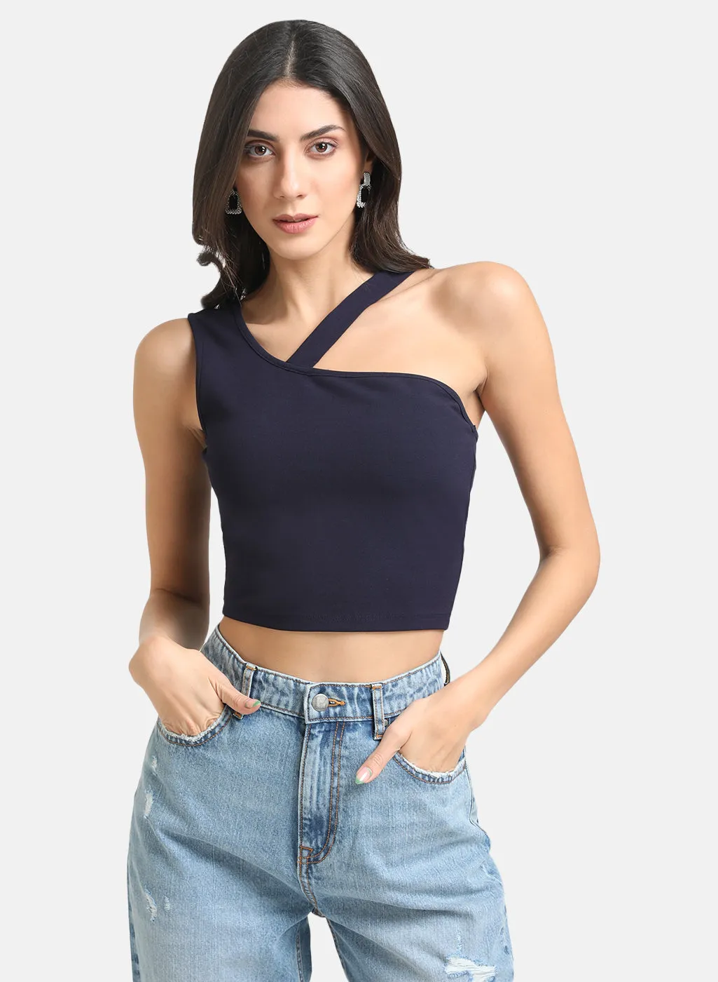 Asymmetric Strap Crop Top