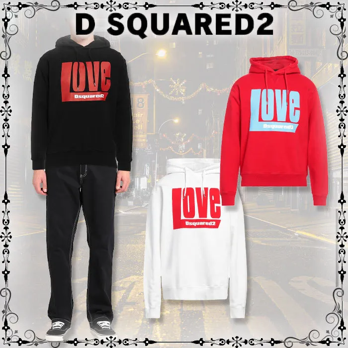 D Squared2 Street Style U-Neck Long Sleeves Cotton Logo Luxury