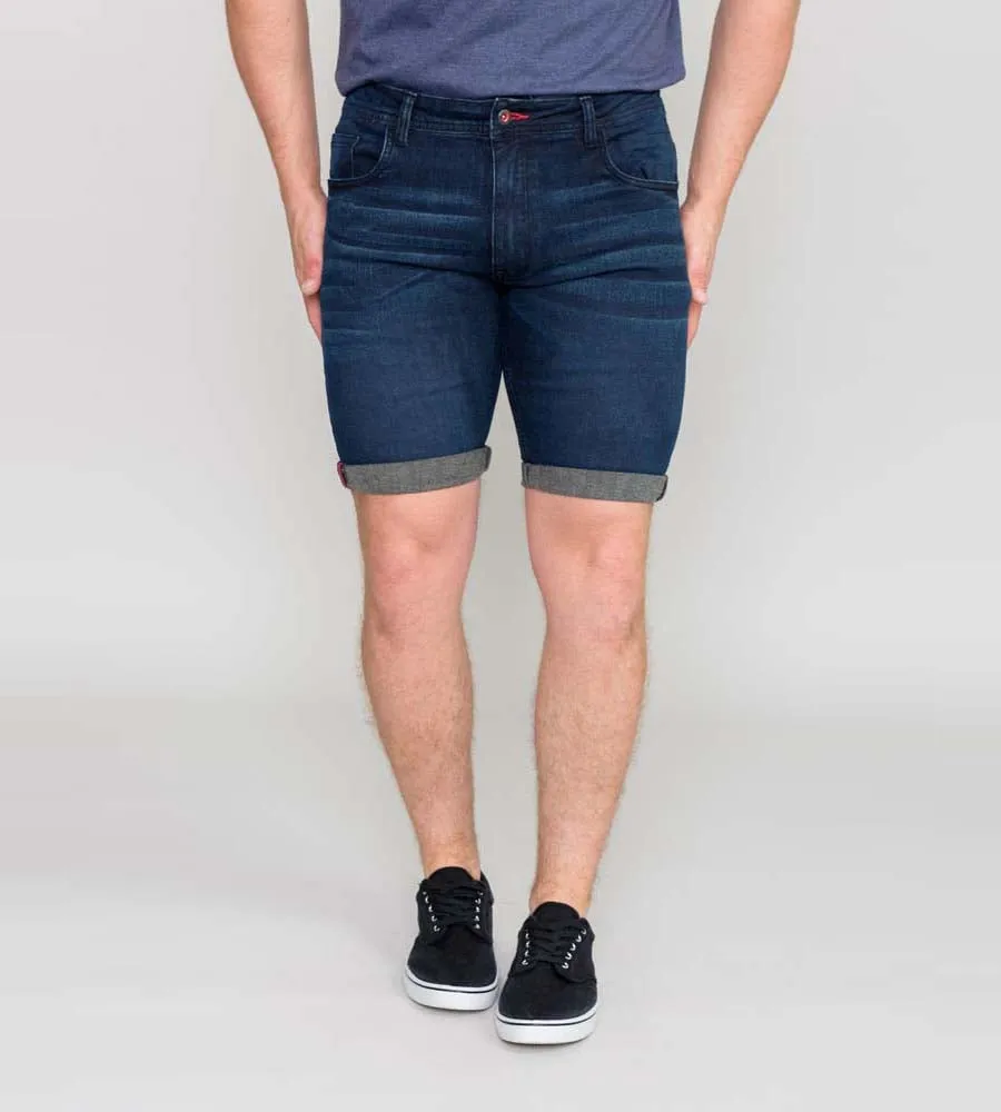 D555 Brentwood Dark Blue Men's Stretch Denim Shorts