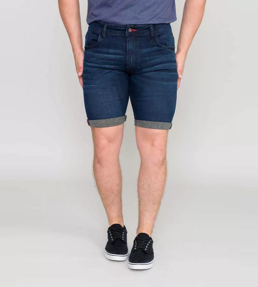 D555 Brentwood Dark Blue Men's Stretch Denim Shorts