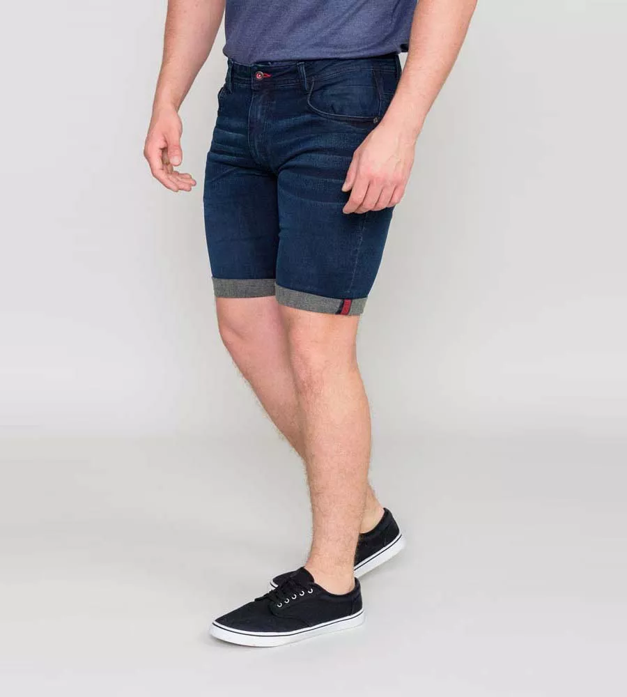 D555 Brentwood Dark Blue Men's Stretch Denim Shorts