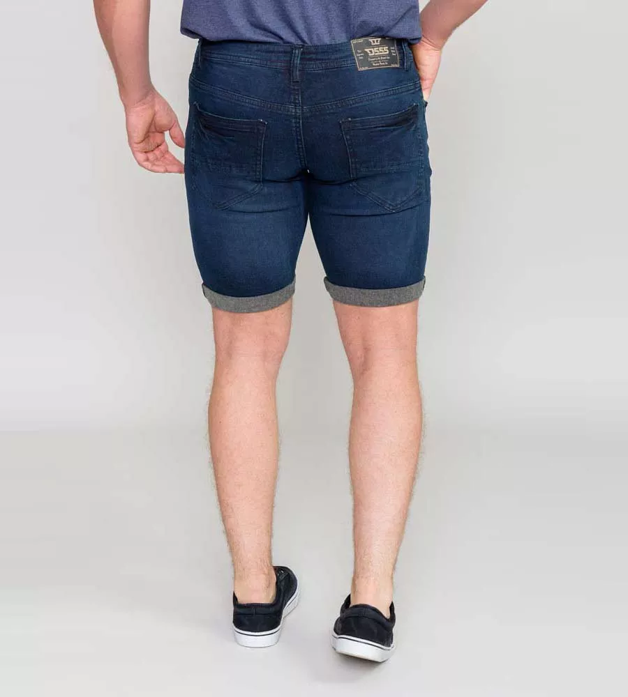 D555 Brentwood Dark Blue Men's Stretch Denim Shorts