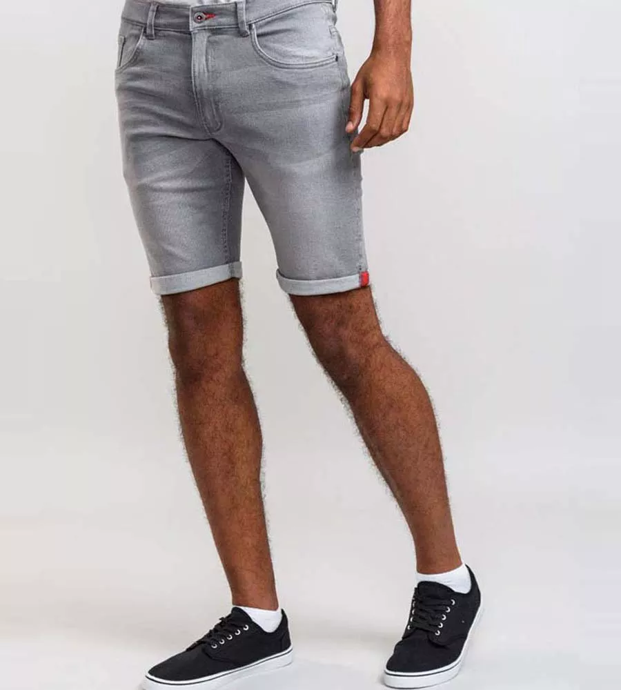 D555 Griffin 2 Grey Men's Stretch Denim Shorts