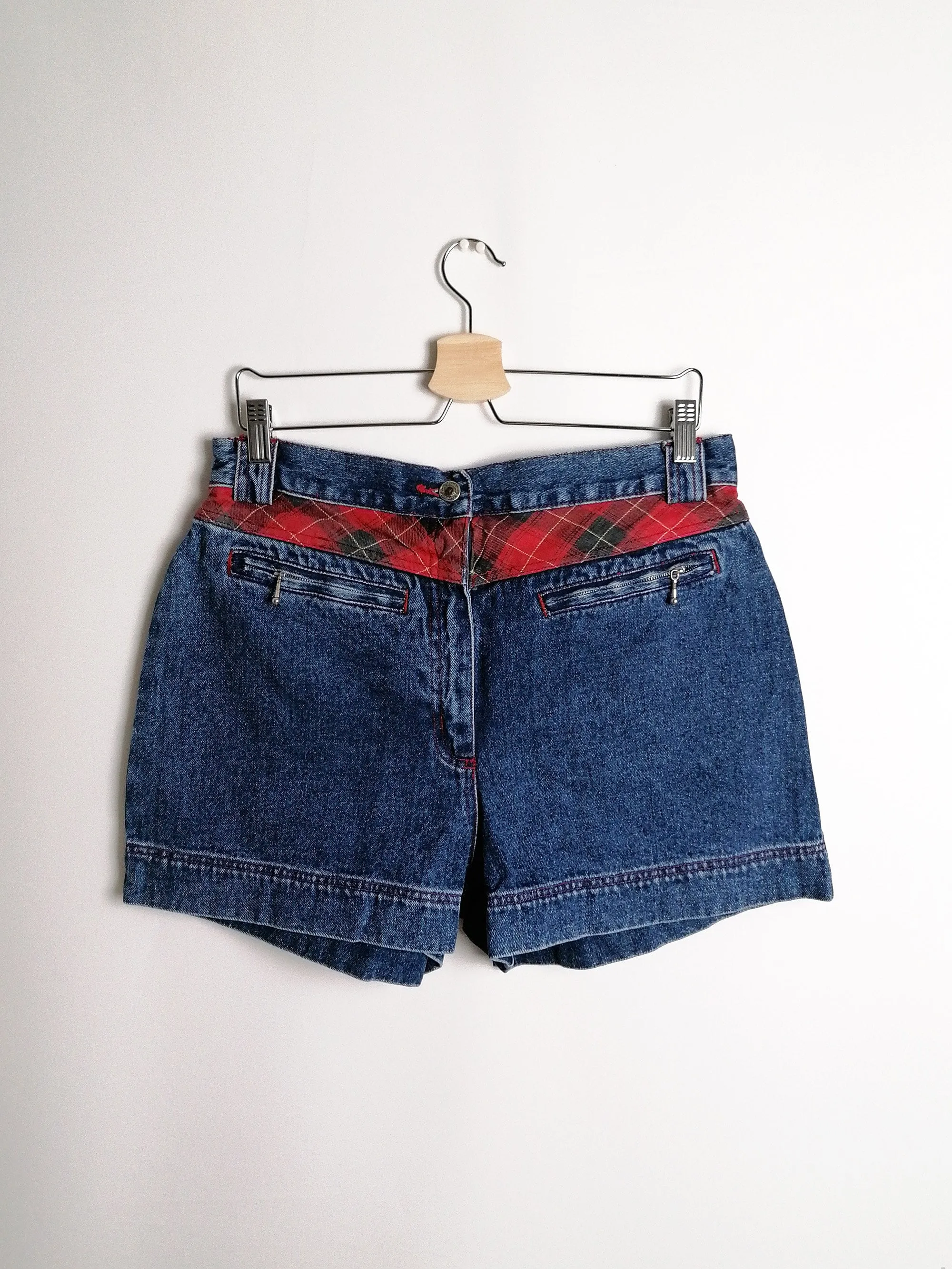 Teddy Patch Denim Shorts Size L